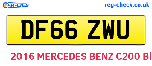 DF66ZWU are the vehicle registration plates.