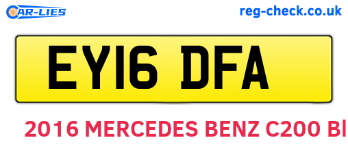 EY16DFA are the vehicle registration plates.