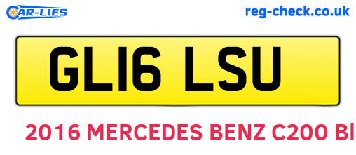 GL16LSU are the vehicle registration plates.