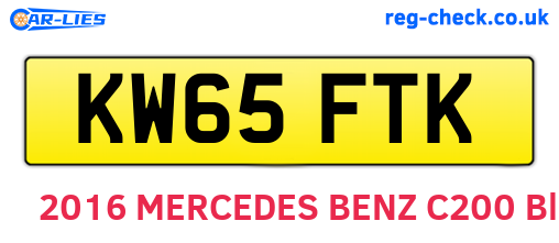 KW65FTK are the vehicle registration plates.