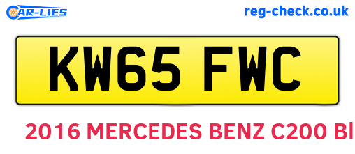 KW65FWC are the vehicle registration plates.