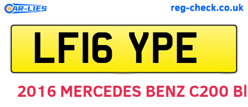 LF16YPE are the vehicle registration plates.
