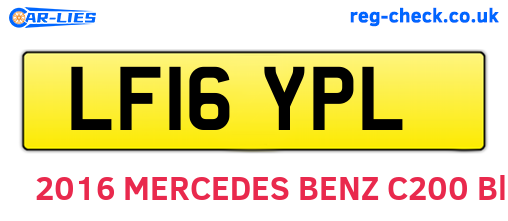 LF16YPL are the vehicle registration plates.
