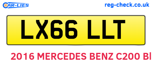 LX66LLT are the vehicle registration plates.
