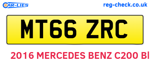 MT66ZRC are the vehicle registration plates.