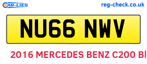 NU66NWV are the vehicle registration plates.