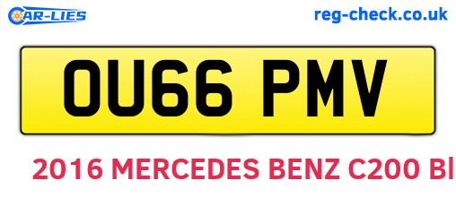 OU66PMV are the vehicle registration plates.