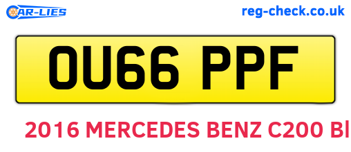OU66PPF are the vehicle registration plates.