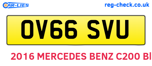 OV66SVU are the vehicle registration plates.