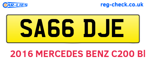 SA66DJE are the vehicle registration plates.
