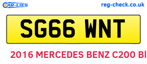 SG66WNT are the vehicle registration plates.
