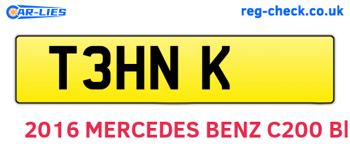 T3HNK are the vehicle registration plates.