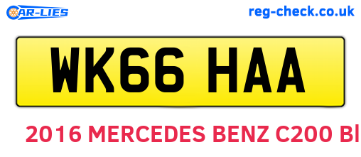 WK66HAA are the vehicle registration plates.