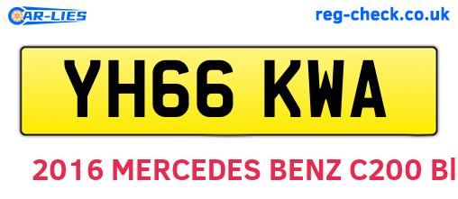 YH66KWA are the vehicle registration plates.