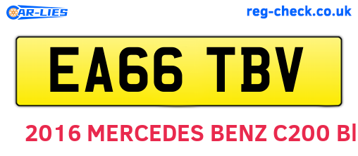 EA66TBV are the vehicle registration plates.