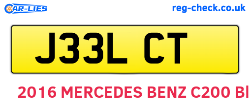 J33LCT are the vehicle registration plates.