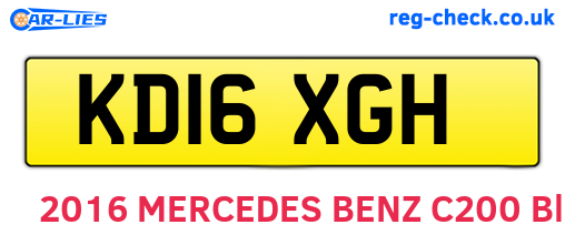 KD16XGH are the vehicle registration plates.
