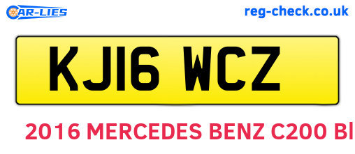 KJ16WCZ are the vehicle registration plates.