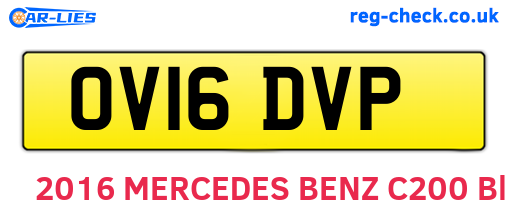 OV16DVP are the vehicle registration plates.