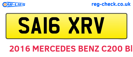 SA16XRV are the vehicle registration plates.