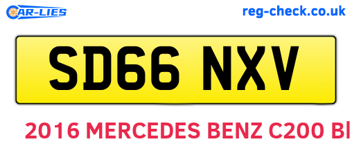 SD66NXV are the vehicle registration plates.