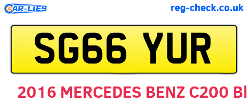 SG66YUR are the vehicle registration plates.