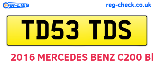 TD53TDS are the vehicle registration plates.