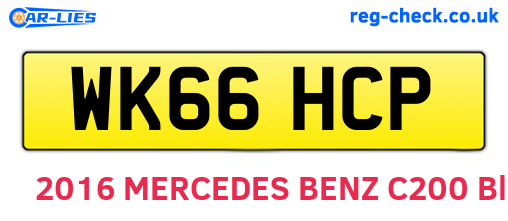 WK66HCP are the vehicle registration plates.