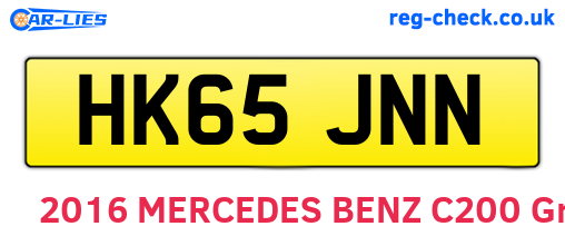 HK65JNN are the vehicle registration plates.