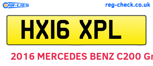 HX16XPL are the vehicle registration plates.