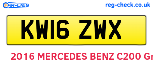 KW16ZWX are the vehicle registration plates.
