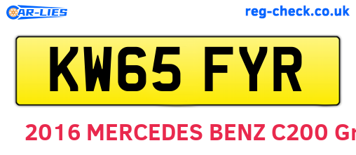 KW65FYR are the vehicle registration plates.