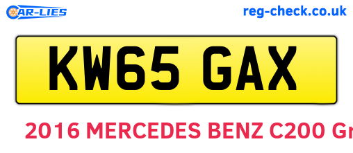 KW65GAX are the vehicle registration plates.