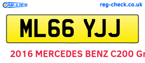 ML66YJJ are the vehicle registration plates.