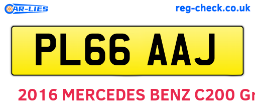 PL66AAJ are the vehicle registration plates.