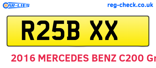 R25BXX are the vehicle registration plates.