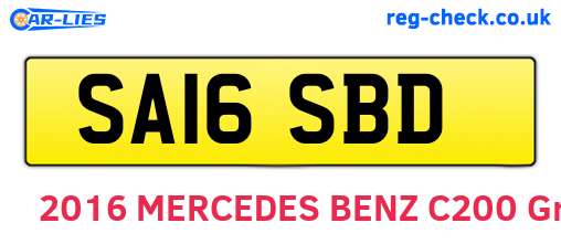 SA16SBD are the vehicle registration plates.