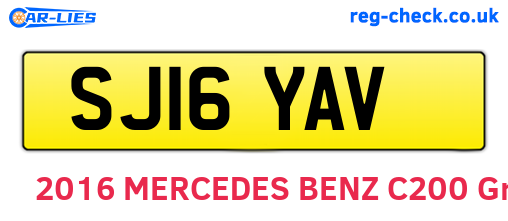 SJ16YAV are the vehicle registration plates.