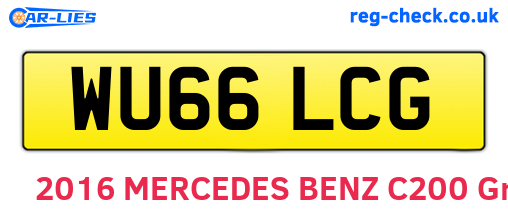 WU66LCG are the vehicle registration plates.