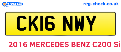 CK16NWY are the vehicle registration plates.