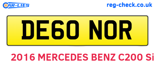 DE60NOR are the vehicle registration plates.