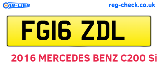 FG16ZDL are the vehicle registration plates.