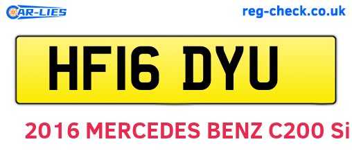 HF16DYU are the vehicle registration plates.
