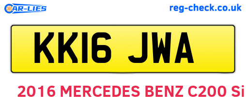 KK16JWA are the vehicle registration plates.
