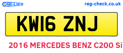 KW16ZNJ are the vehicle registration plates.