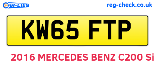 KW65FTP are the vehicle registration plates.