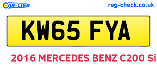 KW65FYA are the vehicle registration plates.