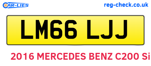 LM66LJJ are the vehicle registration plates.