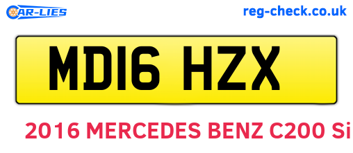 MD16HZX are the vehicle registration plates.