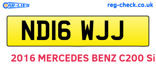ND16WJJ are the vehicle registration plates.